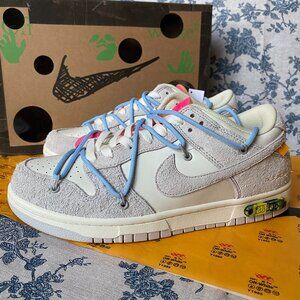 Nike Dunk Low X Off White Grey Suede Sneakers Men